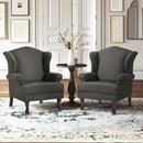 Accent Chair, High Back Upholstered Armchair with High Resilience Sponge & Wood Legs, Mid-Century Modern Comfy Single Sofa Reading Chairs for Living Room, Bedroom (Dark Grey, Set of 2) by CozyNest Decor