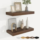 fuqing Floating Shelves for Wall, Bathroom Shelf Wall Mounted for Storage, Shelves with Invisible Bracket for Bedroom, Kitchen, Living Room, Farmhouse Small Book Shelf, 16 Inch Set of 2, Walnut by CozyNest Decor