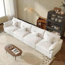 JACH Sectional Couches for Living Room, 4 Seater Cloud Sectional Couch with Deep Seat, Down Filled Modular Sofa, Covers Removeable & Washable, Sofas Furniture for Living Room, White by CozyNest Decor