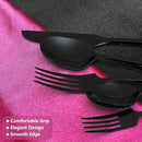 Black 20 Piece Stainless Steel Silverware Set, Handle Flatware, Modern Mirror Finish Cutlery Set, Service for 4, Dishwasher Safe by CozyNest Decor