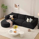 Modular Sectional Sofa with L-Shape Chaise,Cloud Sectional Modern Sleeper Couch with Deep Seat,Sponge Compression Sofas No Assembly Required (Black-Corduroy Fabric) 1pcs by CozyNest Decor