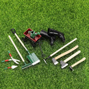 SG Store 11Pcs 1:12 Dollhouse Working Accessories Dolls House Miniature Garden Set Shovel Rake and Spade Watering Can Pulling Cart Mini Cart Garden Tools by TinyTreasures Baby Boutique