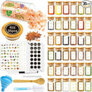 Spice Jars with Labels, 35 Pcs 4 oz Glass Spice Jars with Bamboo Lids, Minimalist Stackable Airtight Spice Containers with 426 labels for Home Kitchen, Pantry, Spice Cabinet, Drawer, Rack by CozyNest Decor