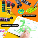 JOYIN 12PCS Washable Kids Tempera Paint Set (2 oz Each), 6 Brushes, 2 Palette & 1 Stretchable Washing Bucket, Non-Toxic Kids Liquid Paint for Arts and Crafts Project, Finger Painting, Hobby Painters by TinyTreasures Baby Boutique
