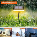 Solar Swaying Lights 4 Pack,Solar Path Lights Warm White LED Square,High Flexible Wire and Large Light Source P67 Waterproof, Solar Powered Suitable for Pathway Flower Pots Balcony Terrace Decoration