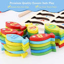 Magnetic Wooden Fishing Game Toy for Toddlers, Alphabet Fish Catching Counting Games Puzzle with Numbers and Letters, Preschool Learning ABC Math Educational Toys 3 4 5 Years Old Girl Boy Kids by TinyTreasures Baby Boutique