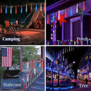2-Pack 4th of July Lights Outdoor, 18 Tubes 432 LEDs Meteor Shower Lights Plug in, Patriotic String Lights Cascading Lighting for Inpendence National Memorial Day Garden Tree Decor(Red Blue and White) by GreenHaven Gardens