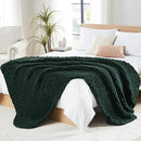 L'AGRATY Chunky Knit Blanket Throw - Soft Chunky Throw Blanket 30x40: 100% Hand Kintted Chenile Crochet Throw Blanket for Couch - Large Cable Knit Chunky Blanket for Home Decor(Olive Green) by CozyNest Decor
