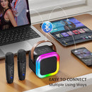 IROO Mini Karaoke Machine for Kids, 2025 TOP Toys Birthday Gifts Ideas for Girls Ages 4, 5, 6, 7, 8, 9, 10, 12+ Years Old, Portable MP3 Player with 2 Wireless Mics for Party(Black) by TinyTreasures Baby Boutique