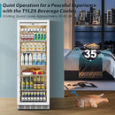 Tylza 13.8 Cu Ft Commercial Refrigerator with Glass Door Display Beverage Fridge, Upright Beverage Cooler Merchandiser, Low Noise, Fast Cooling, White by CozyNest Decor