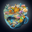 WOODBESTS Wooden Puzzles for Adults, Succulent Mug Wood Puzzles Adult(250 Pieces, L, 13.4 * 13.3in), Unique Shape Wooden Animal Jigsaw Puzzles, Birthday Gifts for Adults Family Game by TinyTreasures Baby Boutique