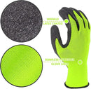 Evridwear Crinkle Latex Rubber Hand Coated Safety Work Gloves for Men Women General Multi Use Construction Warehouse Gardening Assembly Landscaping (L-Size) Lime 120 Pairs Pack by GreenHaven Gardens