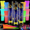 500 Pcs Glow Sticks Bulk Party Pack, 8'' Glow in the Dark Party Supplies, Glow in the Dark Light Up Sticks with Connectors, Party Favors for Birthday, Concert, Raves, Halloween, Christmas by TinyTreasures Baby Boutique