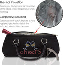 Wine Clutch Bag (Thermal Insulated) Trendy Women’s Carry Tote | Holds Red & White 750mL Bottles | Trendy Fashion | Incl. Portable Waiter-Style Corkscrew (Cheers) by TinyTreasures Baby Boutique