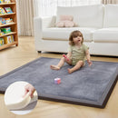 ACOMOPACK Baby Play Mat for Floor 1.3" Thick Memory Foam 50x50 Soft Velvet Playpen Mat for Kids,Infants,Toddlers,Tummy Time Crawling Mats with Non-Slip Bottom,Yoga,Tatami,Nursery Rug（Dark Grey） by TinyTreasures Baby Boutique
