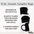 DISCOUNT PROMOS Ceramic Campfire Coffee Mugs 13 oz. Set of 10, Bulk Pack - Perfect for Tea, Espresso, Cappuccino, Hot Cocoa - Black by TinyTreasures Baby Boutique