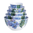 Amazon Basics Nesting Melamine Mixing Bowl With Lid And Non-Slip Base, 5 Sizes, Set Of 10, Hydrangea Floral, 3 15/16",7 9/16",8 7/8",10",11 1/4" by CozyNest Decor