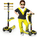 SKIDEE Kick Scooters for Kids Ages 3-5, Adjustable Height Foldable Scooter with Removable Seat, 3 LED Light Wheels, Rear Brake, Wide Standing Board, Suitable Up to 12 Year Old Boys/Girls by TinyTreasures Baby Boutique