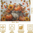 Fall Placemats 12x18 Inch Set of 4 Pumpkin Maple Leaves Sunflower Bird Linen Place Mat Burnt Orange Autumn Thanksgiving Harvest Table Mats for Party Kitchen Dining Decoration by CozyNest Decor