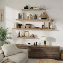 Floating Shelves, 8 Inch Deep Rustic Solid Reclaimed Wood Wall Shelves for Storage, Wall Mounted Display Shelving with Invisible Heavy-Duty Metal Bracket, 30 Inch Width Set of 2, Natural by CozyNest Decor