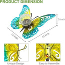 Solar Lights Outdoor Garden Butterfly Decor, Metal Butterfly Statue Decoration with LED Crackle Glass Globe, Solar Powered Lighted Garden Art Decor for Patio Lawn Yard Pathway Tabletop Ground by CozyNest Decor