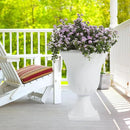 Worth Garden 2-Pack Plastic Urn Planters - 22'' Tall Round Classic Resin Flower Pots Pure White Traditional Large Plant Pots for Front Porch Patio Deck Wedding Decoration Pot - Indoor & Outdoor by GreenHaven Gardens