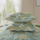 NEWLAKE Cotton Bedspread Quilt Sets-Reversible Patchwork Coverlet Set, Green Floral Pattern, King Size by CozyNest Decor