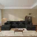 JACH U-Shaped Sectional Couches for Living Room, Cloud Sectional Couch with Deep Seat, 155.9" Modular Sofa with Chaise, Covers Removeable & Washable, Sofas Furniture for Living Room, Black by CozyNest Decor