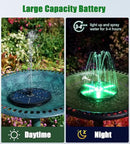 SZMP Solar Fountain Upgraded, 4W Bird Bath Fountain Pump with 7 Colors Lights, 7 Nozzle & 4 Fixer, 4000 Battery, Solar Water Fountain for Garden, Pool, Pond, Fish Tank by GreenHaven Gardens