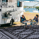 OLANLY Outdoor Rug Waterproof 5x8 ft, Reversible Outdoor Plastic Straw Rug, Boho Patio Rug, Indoor Outdoor Carpet, RV Mat Outside for Patio, Camp, Picnic, Balcony, Deck, Backyard, Black & Grey by GreenHaven Gardens