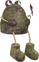 Alpine Corporation MCC834 Indoor/Outdoor Frog with Flower Garden Statue, Playful Frog Statue for Yard, 20" H, Green by GreenHaven Gardens