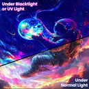BVBOX Astronaut Space Blacklight Tapestry 79"x59", UV Reactive Floating Astronaut Iridescent Cloud Universe Galaxy Planet Glow in Dark Tapestries, Black Light Neon Upright Poster Wall Hanging Backdrop Decor for Bedroom Living Room by CozyNest Decor