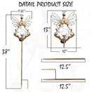 Solar Angel Outdoor Lights Garden Stake - Metal Angel Crackle Glass Ball Solar Light- Waterproof 31 White LED for Garden Lawn Patio or Courtyard Decor（Bronze） by GreenHaven Gardens