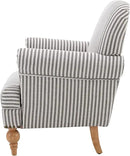 chairus Linen Accent Chair for Living Room Upholstered Mid Century Modern Single Sofa Chair with Solid Wood Legs Comfy Reading Chair Armchair for Bedroom/Office Room/Recption/Lounge, Black Stripe by CozyNest Decor