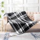 MERRYLIFE Black and White Plaid Throw Blanket Decorative Fleece Throw | Ultra-Plush Colorful | Couch Blanket Travel Lap | Home Gift Use(50" 60",Black White) by CozyNest Decor