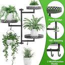 OVICAR Rotating Window Plant Shelves - Indoor Wall Plant Stand 3-Tier Floral Metal Window Shelf Holder for Multiple Plants with Hanging Hooks Home Decor Black by GreenHaven Gardens