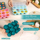Baby Food Storage 12 x 1.5OZ Silicone Freezer Tray with Lid, Food Grade Silicone Containers for Purees & Vegetables Teal Blue by TinyTreasures Baby Boutique