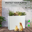 Metal Rectangular Planter, 35.5"x 10"x 28" White Planter Box for Outdoor, Easy Installation Galvanized Steel Planter with Drainage Holes, Outdoor Planter for Porch/Patio/Garden by GreenHaven Gardens