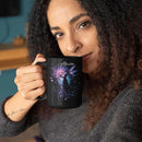 Personalized Beautiful Fairy Holding Flower Coffee Mug, Custom Name Ceramic Cup 11oz 15oz, Enchanted Fantasy Themed Mug, Custom Fairy Lovers Black Cup, Kids Mug, Elegant Fairy Mug by CozyNest Decor