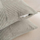 Fancy Homi Set of 2 Neutral Grey Boho Long Lumbar Body Decorative Throw Pillow Cover 14x36 Inch for Bed Couch Bedroom Bench, Soft Patchwork Corduroy Textured Pillow Case, Rustic Farmhouse Room Décor by CozyNest Decor
