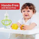TonGass (3-Pack) Bottle Handles for Dr Brown Narrow Baby Bottles with Easy Grip Handles to Hold Their Own Bottle - BPA-Free Soft Silicone - Red Green and Blue by TinyTreasures Baby Boutique