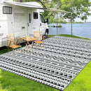 WILDROOTS 9x12 Feet Black and White Plastic Outdoor Rug, Stain Resistant Waterproof Reversible Outdoor Patio Rug, Fade Resistant Camping Rug by GreenHaven Gardens