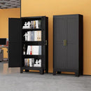 Black Metal Storage Cabinet, 61" Steel Cabinets for Home Office, Kitchen Pantry Storage Cabinet with Doors and 3 Adjustable Shelves, Metal Tool Cabinet, for Office, Home, Garage, School by CozyNest Decor
