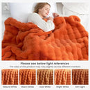 Cozy Bliss Faux Fur Throw Blanket for Couch, Fuzzy Soft Plush Thick Bubble Blanket for Sofa Bedroom Living Room, 60 * 80 Inches Burnt Orange by CozyNest Decor