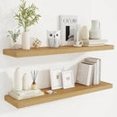 Fun Memories 40" Rustic Wood Floating Shelves with Invisible Brackets for Storage & Decor, Deep Wall Mounted Shelves for Bathroom, Kitchen, Living Room (Oak, Set of 2) by CozyNest Decor