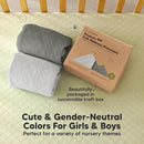 Waterproof Crib Mattress Protector Cover Fitted - 2-Pack Quiet Baby Crib Mattress Pad Sheets, 52" x 28" Soft Quilted Cotton Baby Sheet, Machine Washable, Easy Fit, Durable (Granite/Mavy) by TinyTreasures Baby Boutique