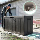 DRATO 75 Gallon Deck Box, Waterproof Resin Large Outdoor Storgae Box for Patio Furniture, Patio Cushions, Gardening Tools, Pool and Sports Supplies, Lockable by CozyNest Decor