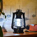 YAKii LED Vintage Lantern Metal Hanging Hurricane 12 LED Dimmer Switch Cold White Battery Operated Power Outage Indoor Camping Lighting Outdoor Brooklyn (Black 2 Pack) by CozyNest Decor