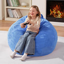 Homguava 2FT Bean Bag Chair,Teardrop Bean Bags Small Beanbag Chair with Memory Foam Filled and Ultra Soft Corduroy Cover for Living Room, Bedroom (Small,Blue) by TinyTreasures Baby Boutique