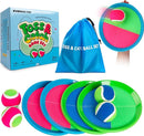 EVERICH Upgraded Toss and Catch Ball Game Set - Indoor and Outdoor Games for Kids 3-12, Beach Sand Pool Water Toy Includes 4 Paddles 4 Sticky Balls, Great Birthday Easter Gifts for Boys Girls by TinyTreasures Baby Boutique